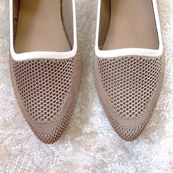 Brand New Mia Girl Woven Stretch Neutral Slip On Fly Knit Pointed Toe Flats - Picture 4 of 15